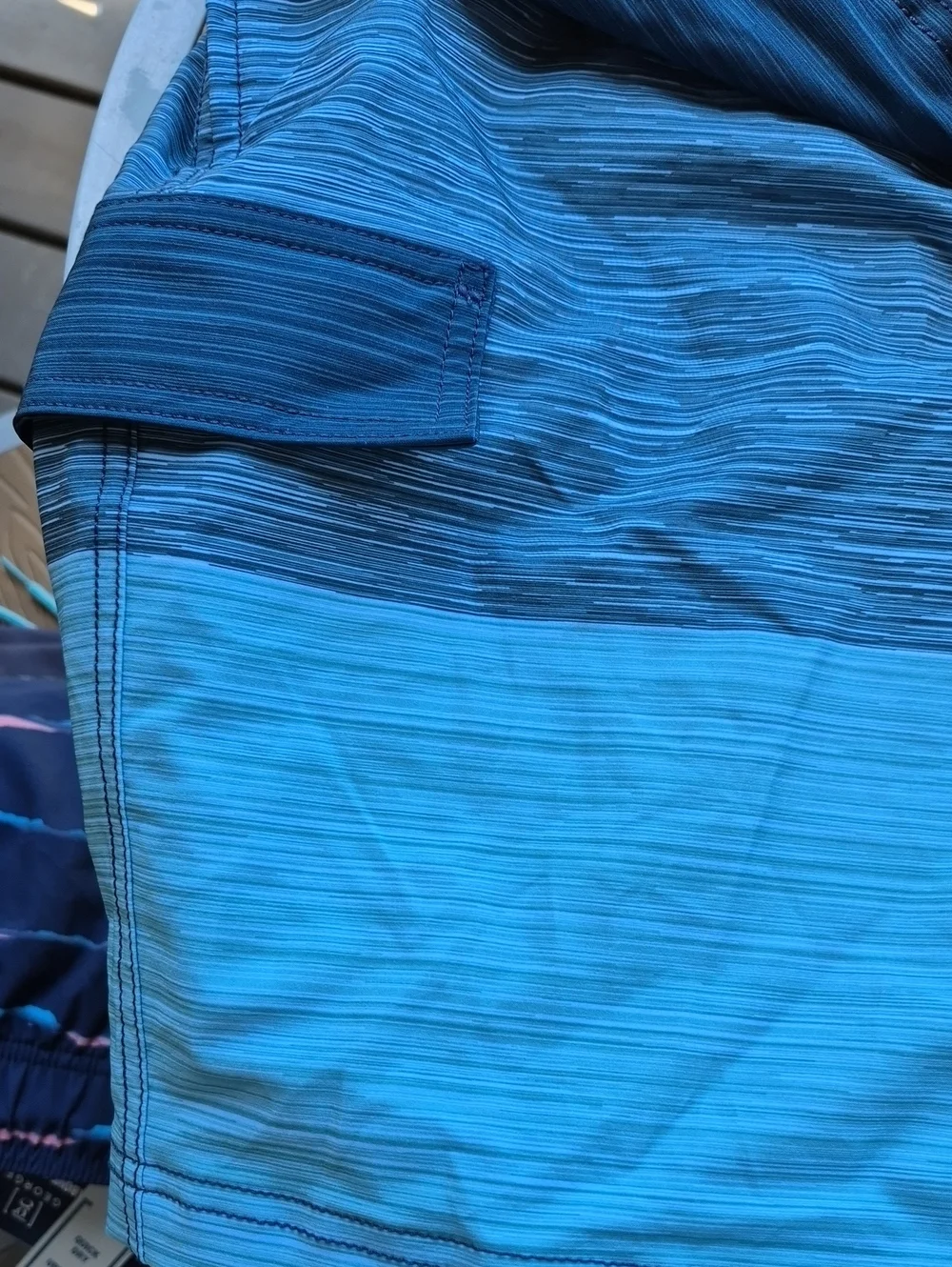 George Men's Large Blue Striped Swim Trunks with Drawstring - New